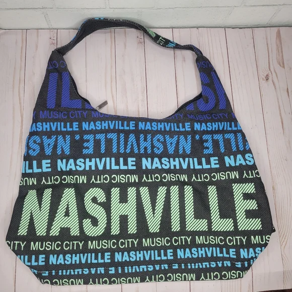 Robin Ruth Nashville Stylish Blue and Black Tote Bag - Picture 2 of 5